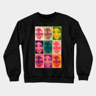 Woman Face In Colored Negative Photo Film Crewneck Sweatshirt